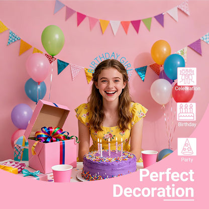 Birthday Headband with Sash for Women, Birthday Crwon Tiara for Decorations