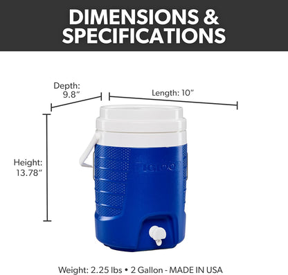 Igloo 5 Gallon Portable Sports Cooler Water Beverage Dispenser with Flat Seat Lid, Insulated Beverage Dispenser, Orange/White