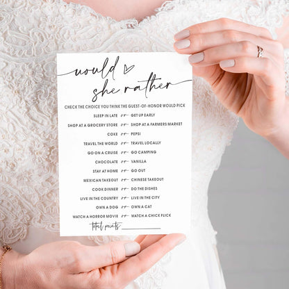Bridal Shower Bingo, What Will The Bride to Be Receive, 25Pcs Bridal Bingo Game Cards, Engagement Party Games for Guests, Minimalist White Wedding Party Supplies - A18
