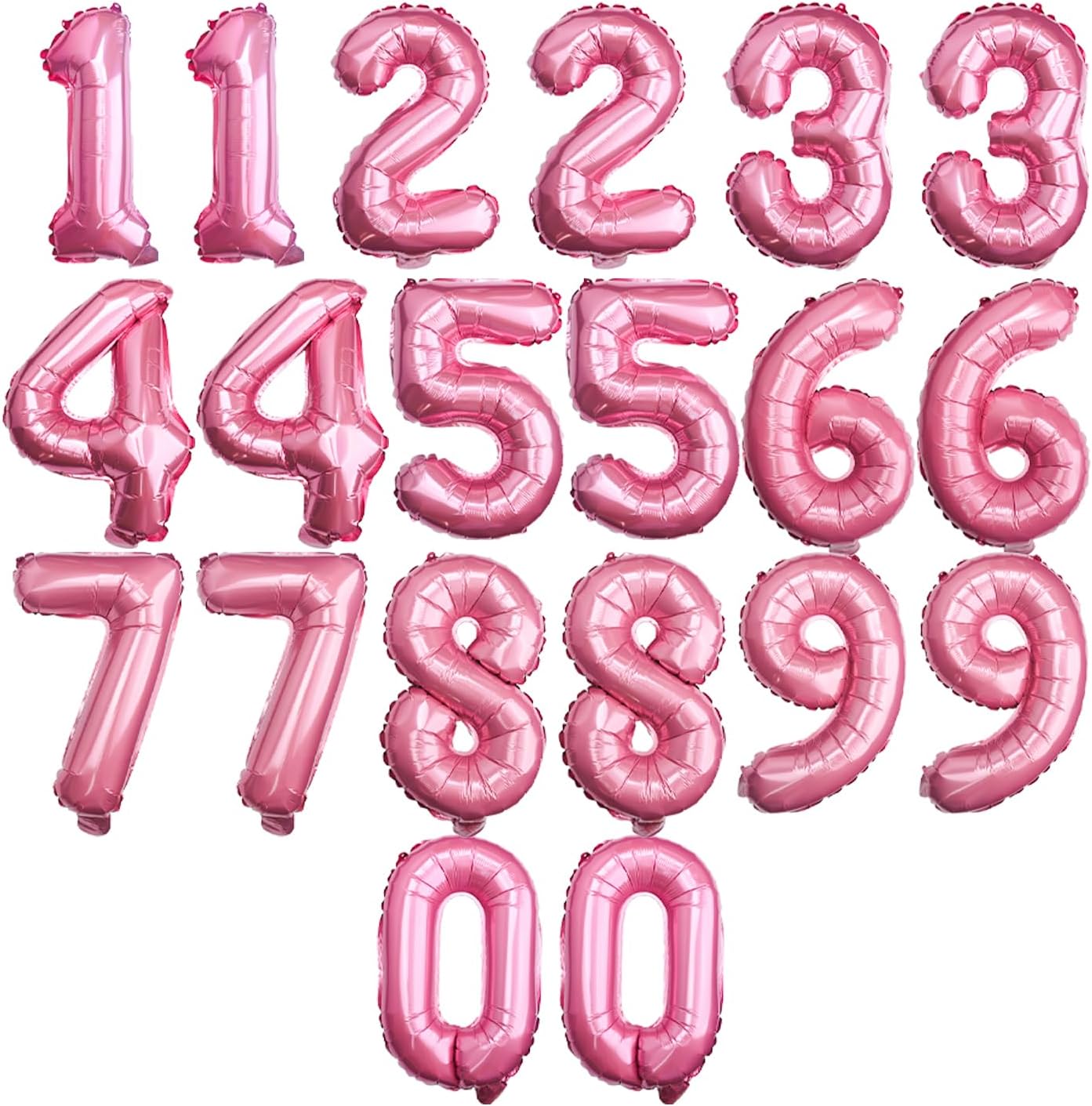 [20 Pcs] 16" Gold Foil Number Balloons (2 sets of 0-9) - Mylar Aluminum Hanging Decorations for Graduation, Birthday, Christmas & New Year's Eve Parties