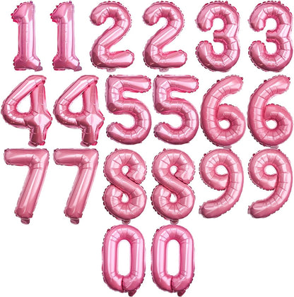 [20 Pcs] 16" Gold Foil Number Balloons (2 sets of 0-9) - Mylar Aluminum Hanging Decorations for Graduation, Birthday, Christmas & New Year's Eve Parties