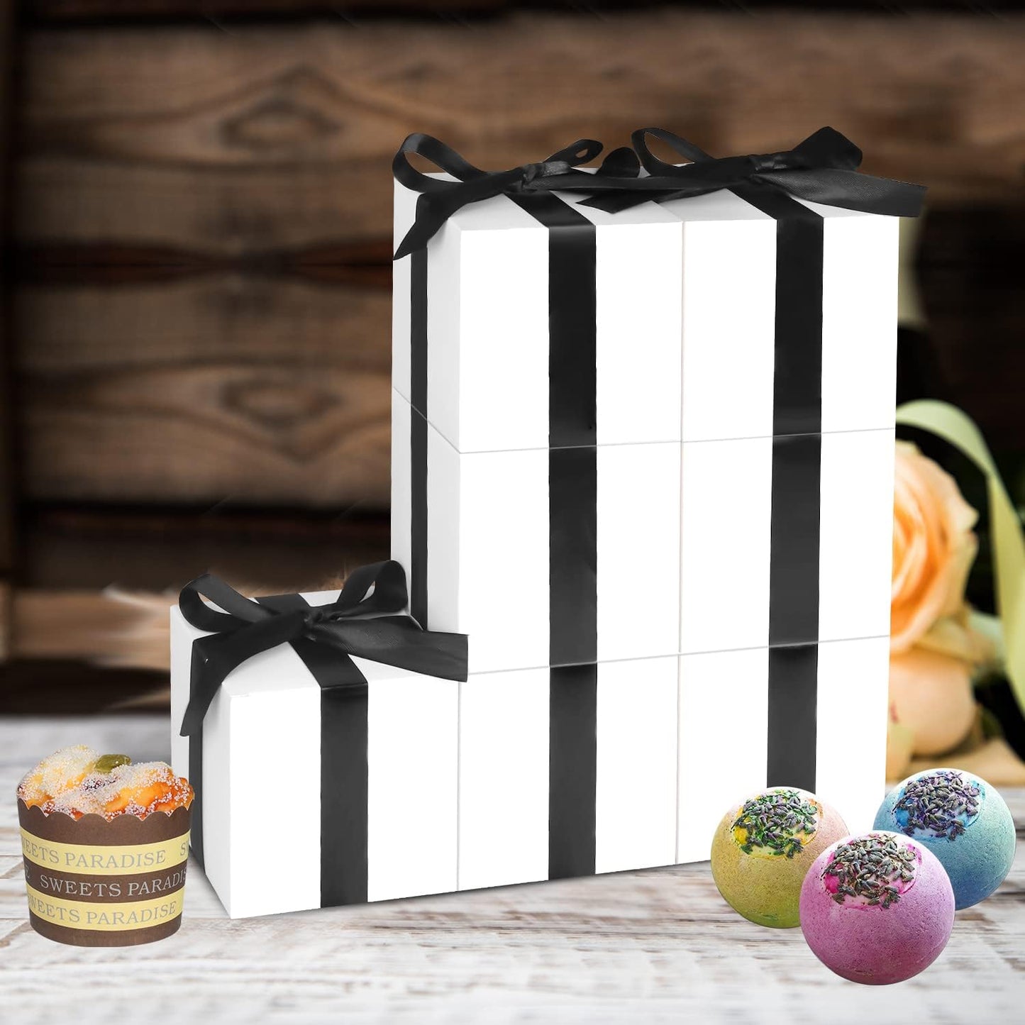 100 Pack Small Gift Boxes, 2x2x2 Inches Favor Boxes Gold Paper Gift Boxes with Lids for Presents, Crafting, Cupcake Boxes, Gifts, Candy Boxes for Wedding Party Bridal Shower Baby Shower Favors