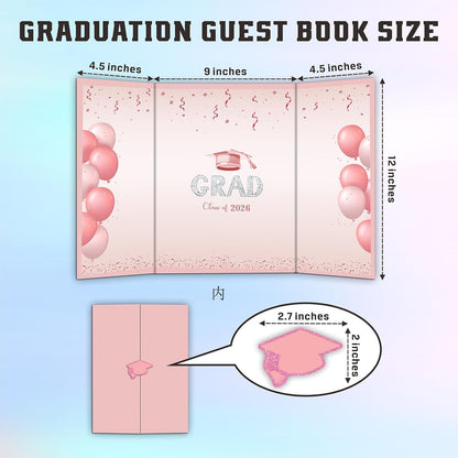 DYIRBIIY 18"X12" Graduation Signature Board - Class of 2026 - Grad Guest Book Alternative for College & High School Students, Congrats Graduate Gift, Party Favors & Decors(Blue) - A10