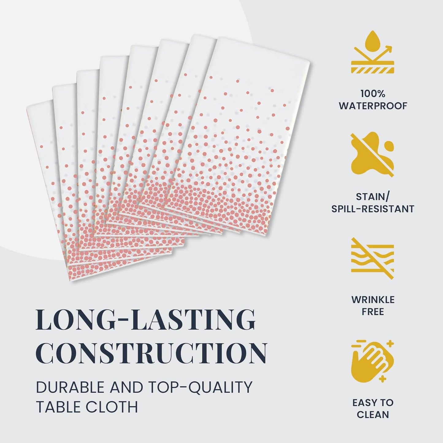 14 Pack Black 54 x 108 in. Rectangle Disposable Plastic Tablecloths - Smooth Decorative Covers for Parties, Weddings