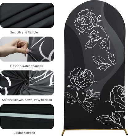 3-Piece Arch Cover Bundle – 7.2FT, 6.6FT & 6FT Stretch Spandex Backdrop Set – Wedding, Birthday & Photo Booth Arch Covers for Every Event
