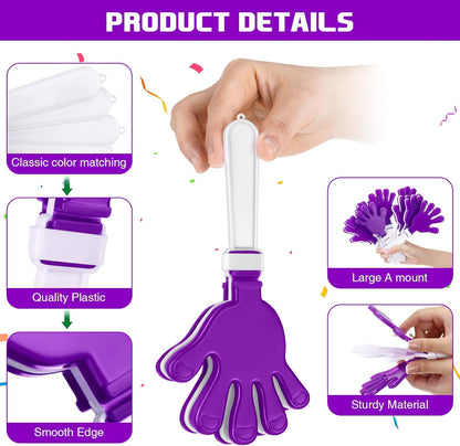 Junkin 48 Pcs Hand Clappers Bulk 7. 5 x 3. 5 Inches Noise Makers Party Favors Clapping Noise Maker Clacker for Birthdays Game Prizes Rewards Football Sporting Events Cheers Supplies (Black,White)
