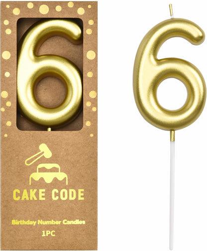 2.76 Inch Classical Gold 5 Number Birthday Candles, Gold Number Candles, Cake Number Candles, Party Celebration