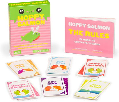 Exploding Kittens Happy Salmon 3-8 Players - Ages 6+ - 90 Second Rounds - Easy to Learn Quick Matching Card Game - Party Game, Family Game Night, Kid and Adult Card Game