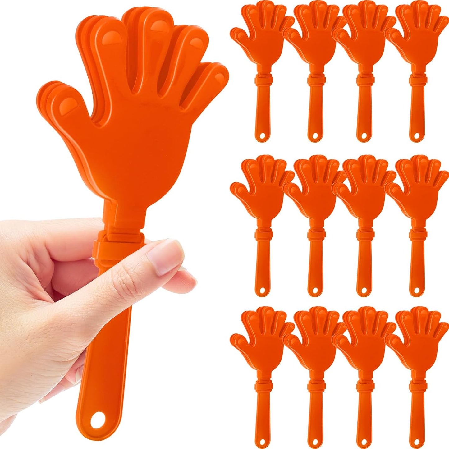 12 Pcs Hand Clappers Noisemakers 7.5 Inch Clappers Noisemakers Plastic Hand Clappers for Birthdays Game Football Sporting Events Cheers Supplies Dance Basketball Football Noisemakers(Yellow)