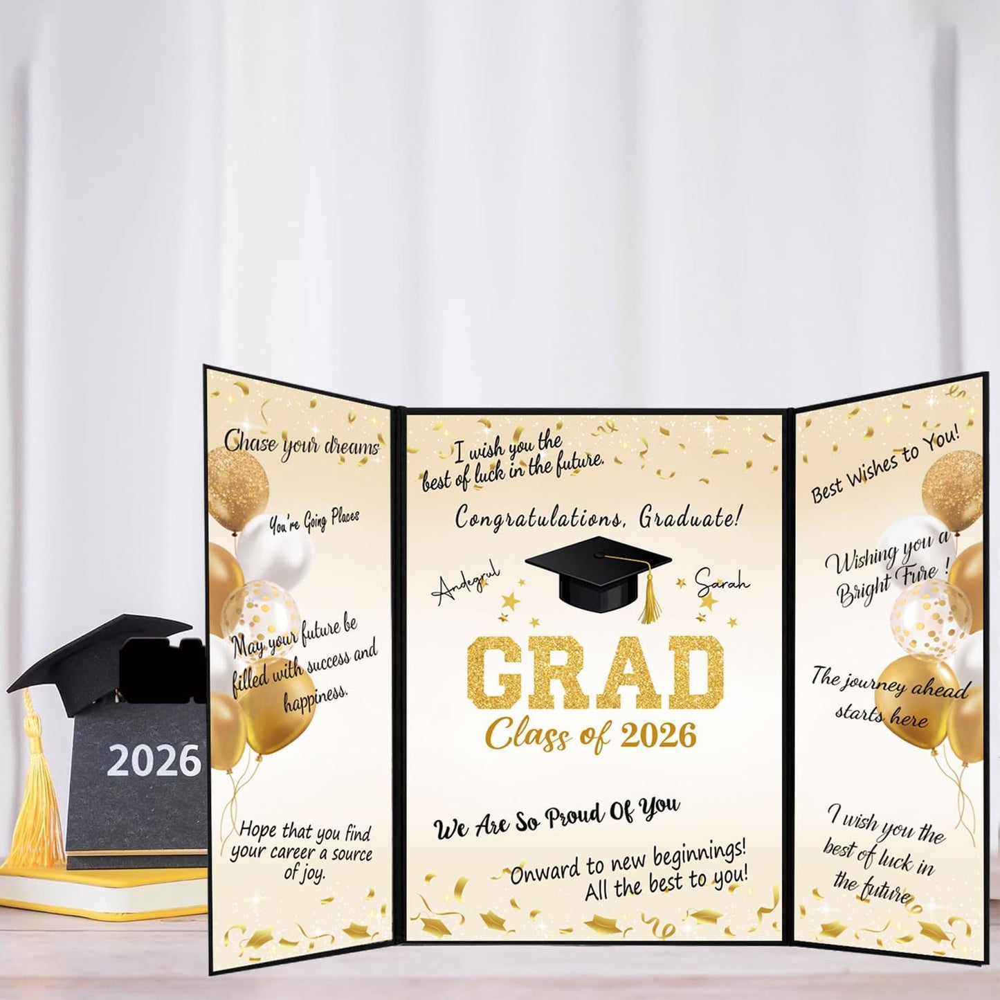 QIYANPAX Graduation Guest Book 2026, Blue and Gold Graduation Decorations Class of 2026, Graduation Signature Book, Congrats Grad Guest Book Alternative, Unique Graduation Gifts