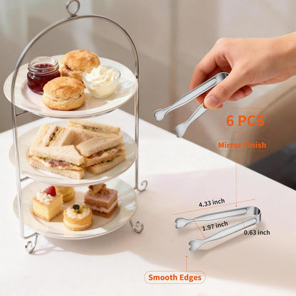 Mini Serving Tongs, Anytrp 18-Packs Stainless Steel Sugar Tongs, 4.3inch Ice Tongs Kitchen Appetizers Tongs for Coffee Bar, Tea Party, Desserts Party, Sugar and Ice Bucket