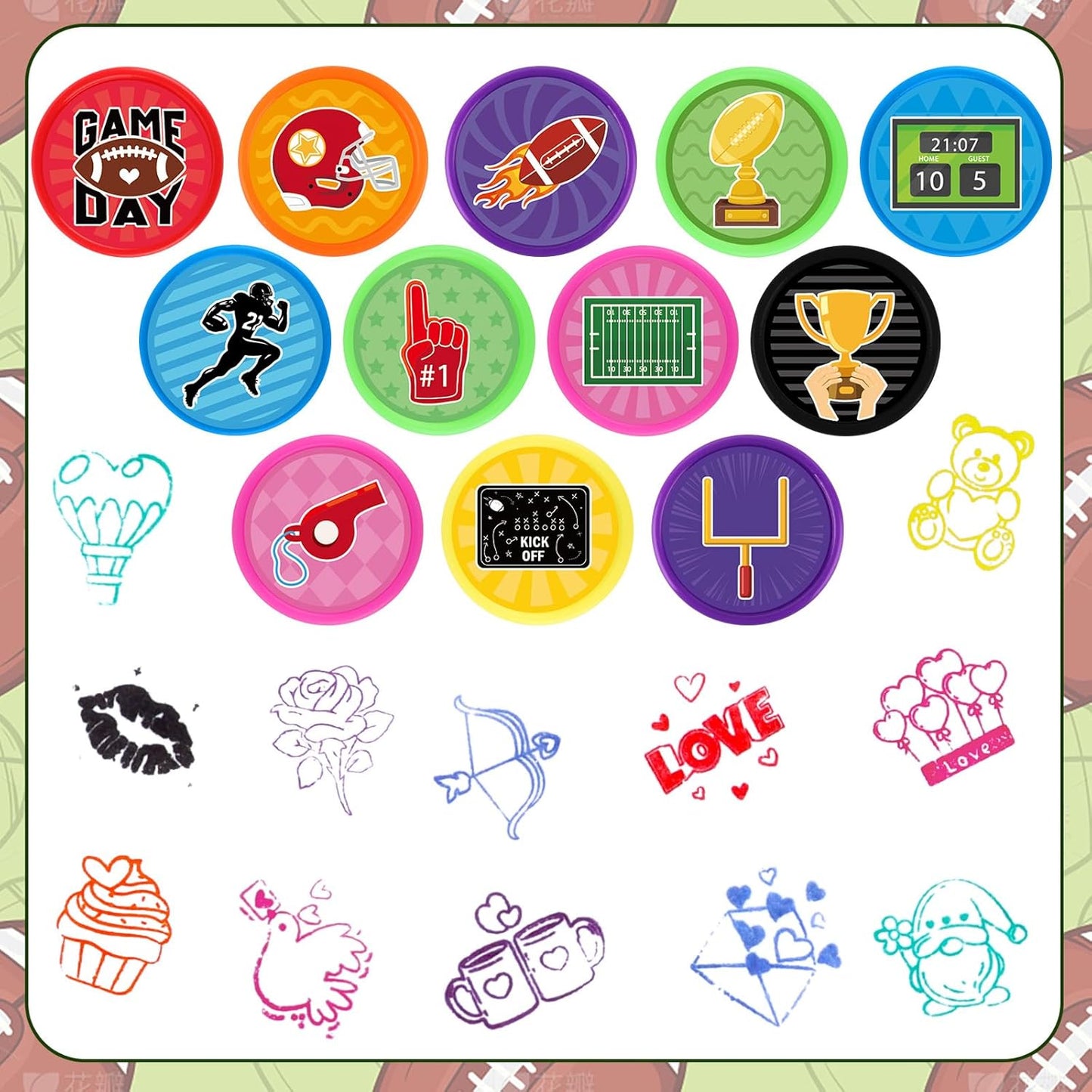 24 PCS Camp Party Favors Camping Adventure Mini Stamps Colorful Self Inking Stamps Camping Themed Party Favors for Boys Girls Student School Classroom Rewards Carnival Prizes Supplies