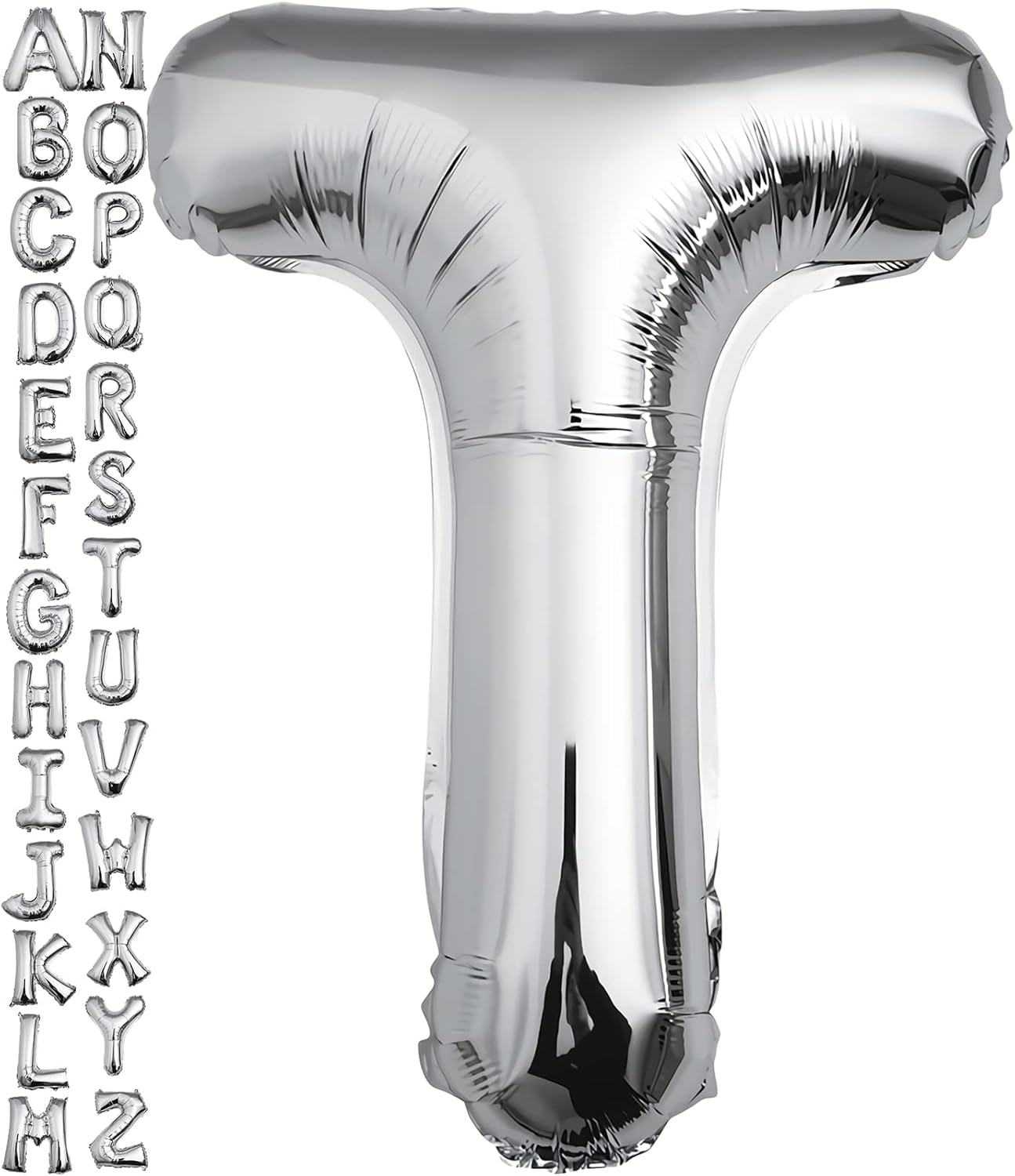 40 inch Silver Letter A Balloon, Big Size Alphabet Foil Mylar Helium Balloons for Birthday Party Celebration Wedding Anniversary Baby Shower Decorations Supplies Alphabet A