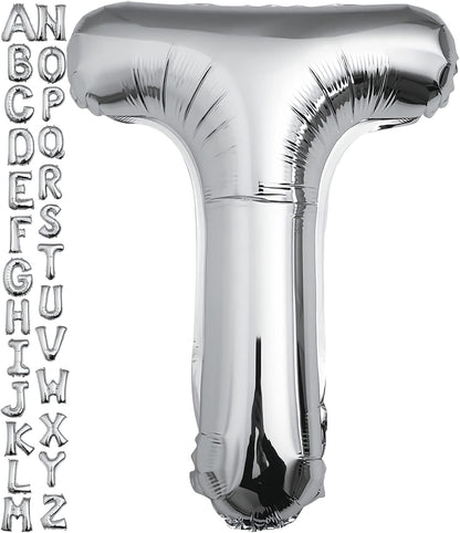 40 inch Silver Letter A Balloon, Big Size Alphabet Foil Mylar Helium Balloons for Birthday Party Celebration Wedding Anniversary Baby Shower Decorations Supplies Alphabet A