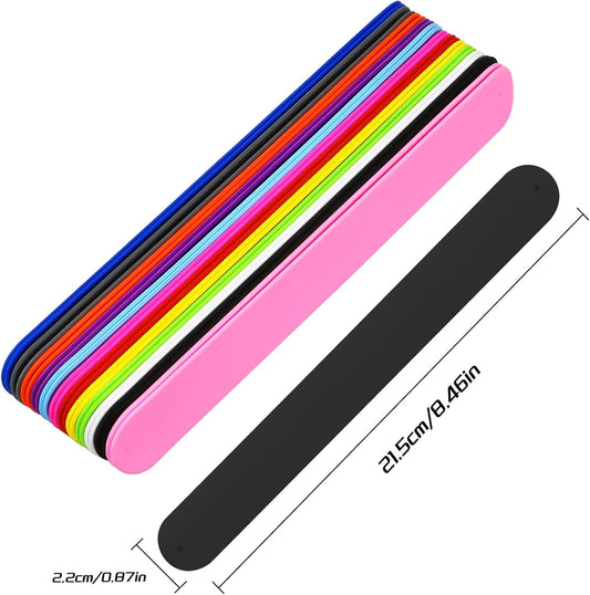 Bercoor 24 Pcs Rainbow Silicone Slap Bracelets, 12 Colors Slap Bracelet Wristbands Soft and Safe for Party Decorations Favors