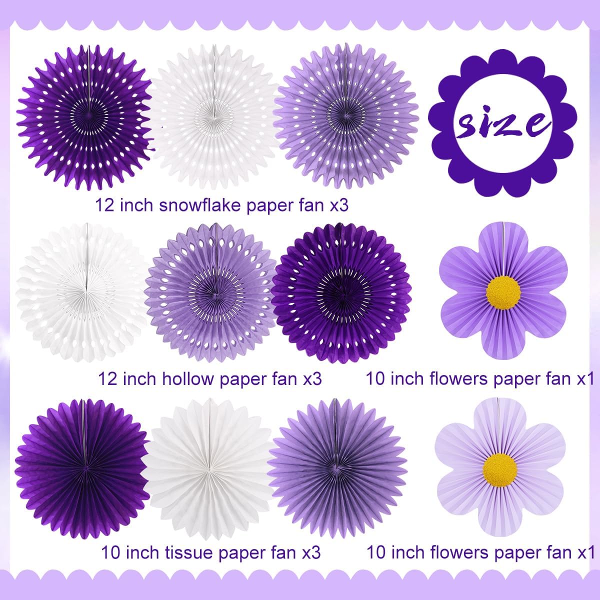 Party Hanging Paper Fans Decoration Set for Wedding Birthday Party Mother's Day Round Events Accessories Set of 8