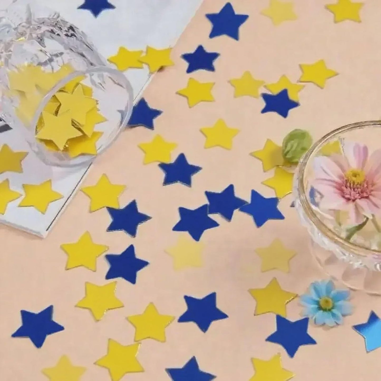 Rainbow Metallic Foil Star Confetti 0.78inch/2cm 8000PCS Table Confetti for Party Birthday Decoration or Filled Balloons