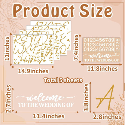 Custom Name Welcome to Our Wedding Signs Personalized Wedding Mirror Decals Selfie Mirror Decal for Wedding Entry Reception Display Golden Date Marriage DIY Vinyl Lettering Welcome Party Decoration