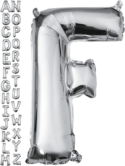 40 inch Silver Letter A Balloon, Big Size Alphabet Foil Mylar Helium Balloons for Birthday Party Celebration Wedding Anniversary Baby Shower Decorations Supplies Alphabet A