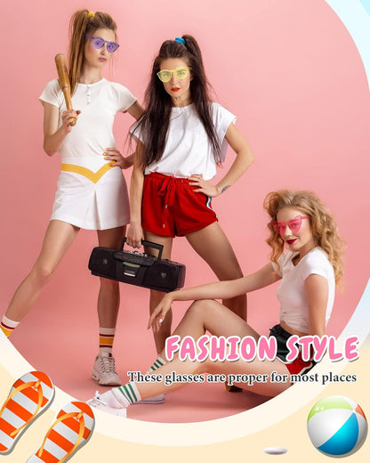Kanayu 12 Pcs Mixed Style Rimless Sunglasses Retro Party Favors Eyewear for Bachelor Party Photoshoot Costume Accessories
