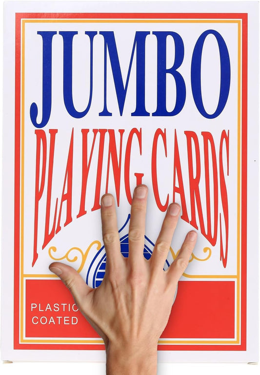 Jumbo Playing Cards, 8 x 11 Inches Giant Playing Cards for Family Game Night, Extra Large Casino Party Decoration for Adults