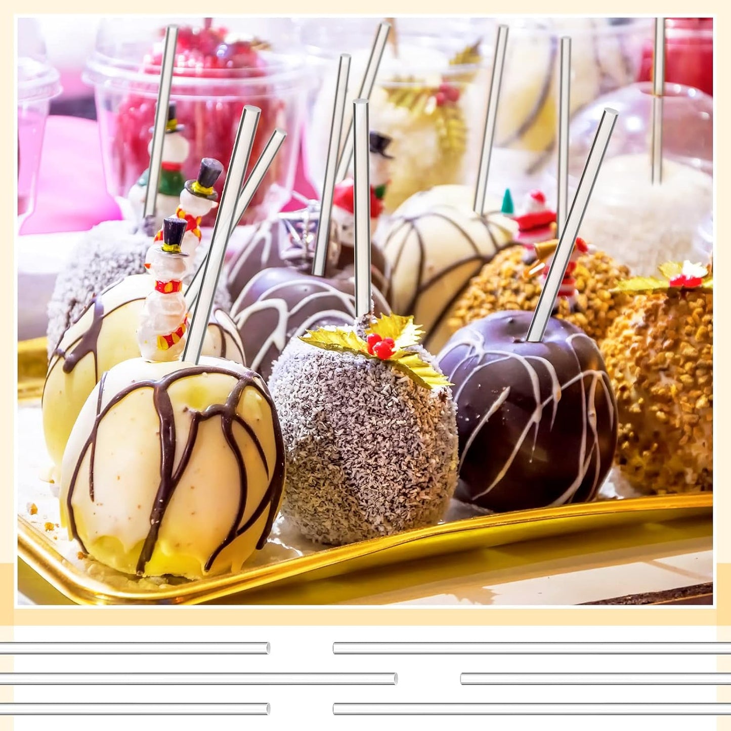 Zopeal 200 Pcs Acrylic Lollipop Sticks Clear Cake Pops Rods Cake Topper Candy Cupcake Treat Stick for Wedding Chocolate Cookie Dessert Handmade DIY Crafts Party Decor Gardening(6 x 0.12 Inches,Clear)