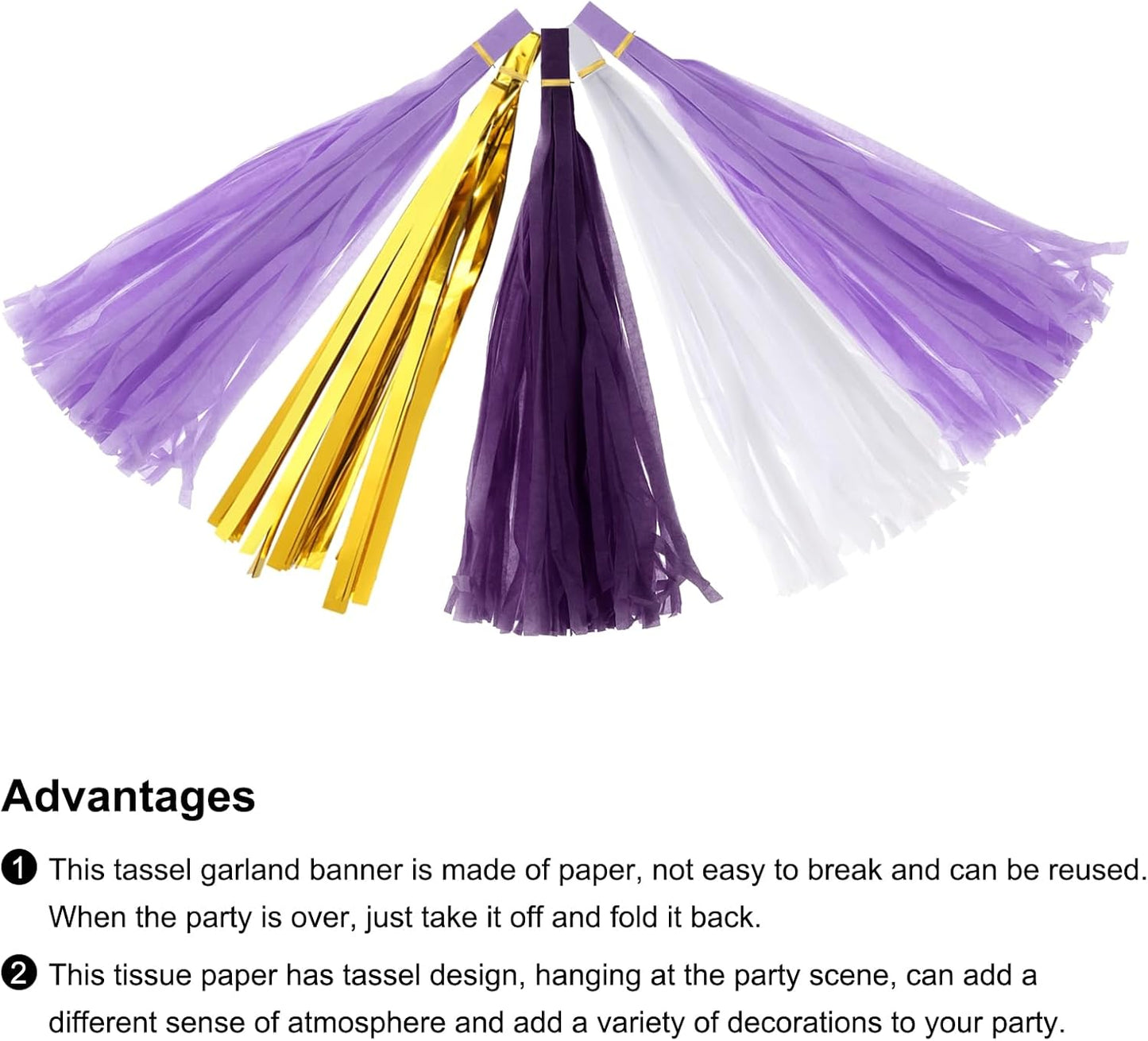 MECCANIXITY 20Pcs Light Blue Tassel Garland Banner with Rope Tissue Paper Tassels Party DIY Kits for Anniversary Wedding Birthday Party