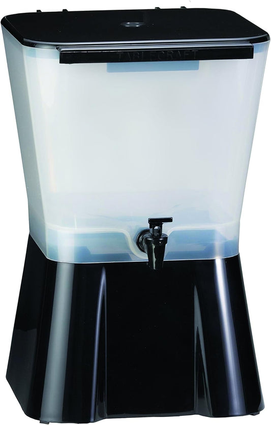 TableCraft H953 3-Gallon Beverage Dispenser Black And Clear