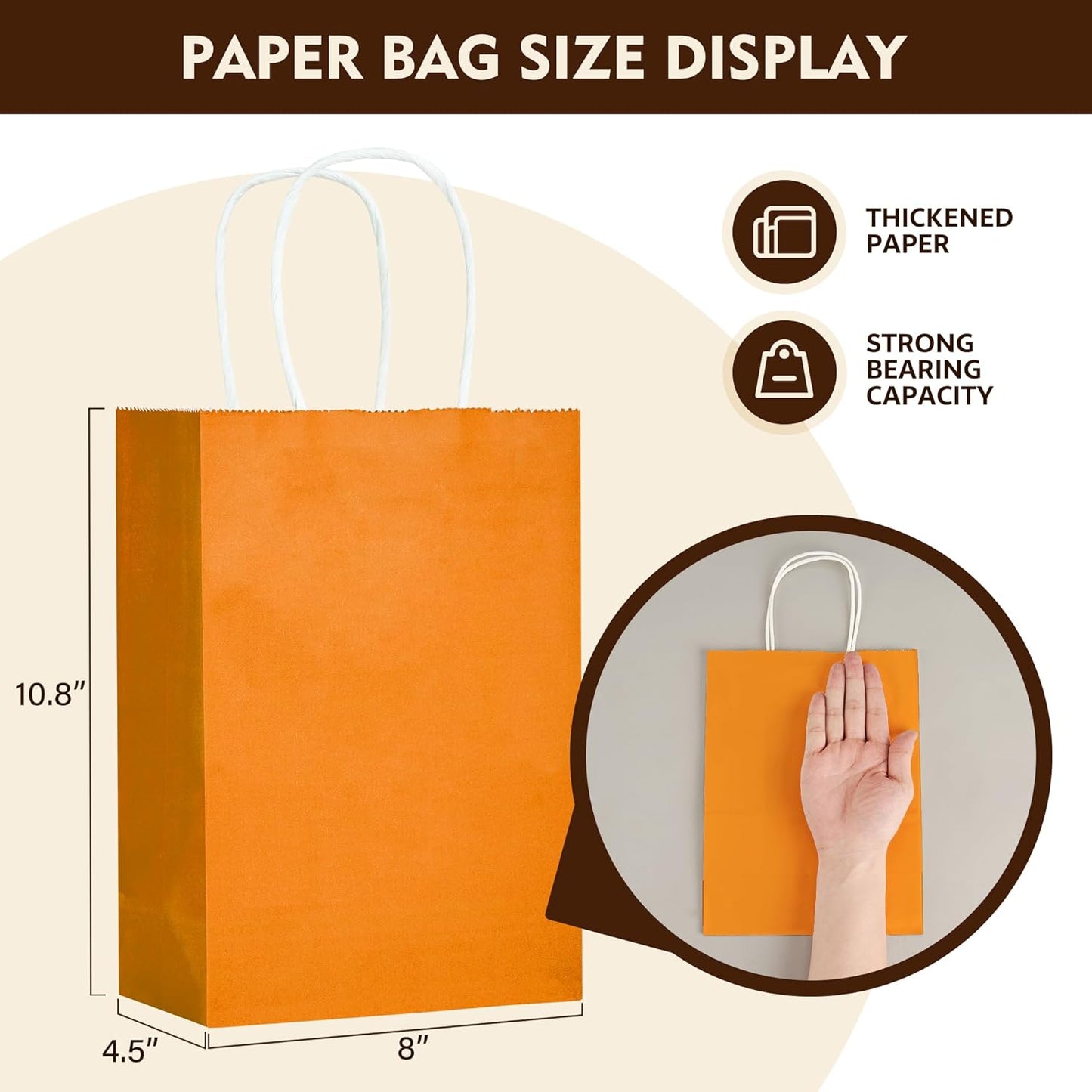 YEEHAW 24 Pack Small Gift Bags 5.8"×3.2"×8.25" Kraft Paper Bags with Handles, Party Favor Bags Bulk for Kids Birthday, Baby Shower, Crafts, Wedding, Party (6 Colors)
