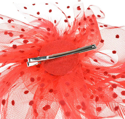 DRESHOW Fascinators Hat Flower Mesh Ribbons Feathers on a Headband and a Clip Tea Party Headwear for Girls and Women - Colors A