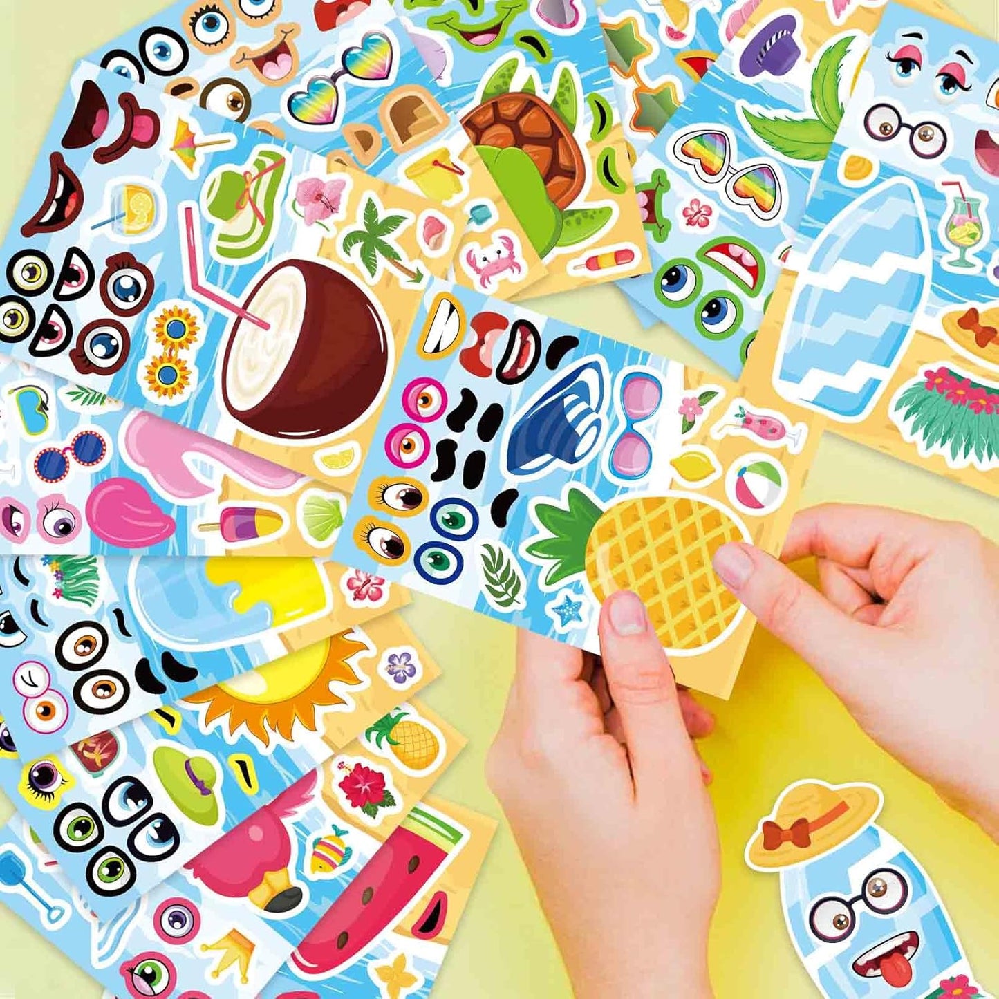 24 Sheets Make a Face Stickers for Kids Toddlers, Make Your Own Animal Mix and Match Sticker Sheets with Sea Animals Horses Dinosaurs Unicorns for Kids Crafts Party Favors Goodie Bags Stuffers