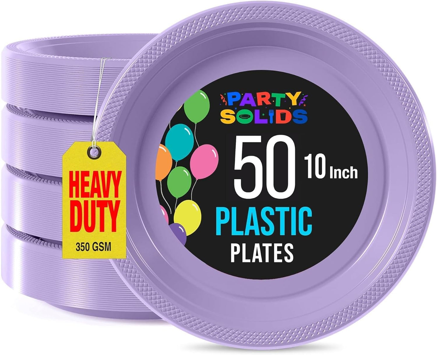 Exquisite Party Solids Red Plastic Plates For Party Supplies 10" Red Disposable Plates Heavy Duty 50 Pcs Plastic Dinnerware Sets Heavy Duty 350 GSM Disposable Dinnerware Set