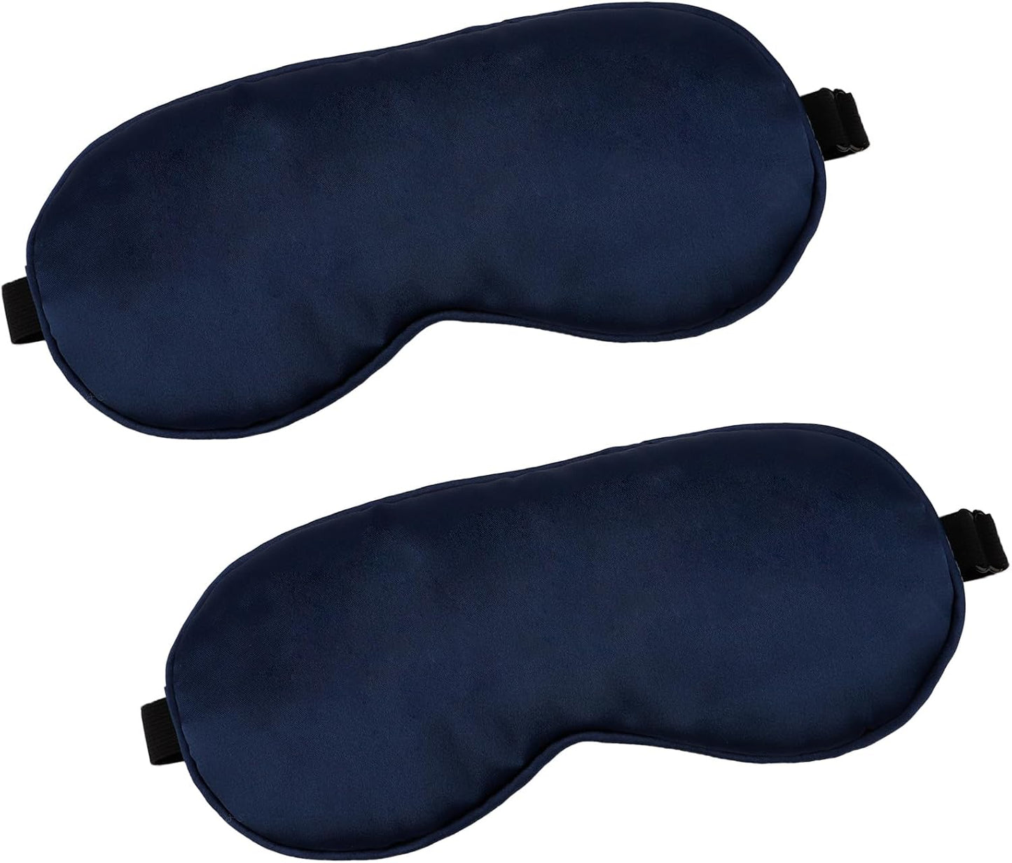 2 PCS Black Satin Sleep Masks, Adjustable Silk Eye Mask for Sleeping, Blind Folds Soft Breathable Blindfold for Adults Couples Play Party Games Airplane Travel Essentials Eye Covers Patches Night Mask