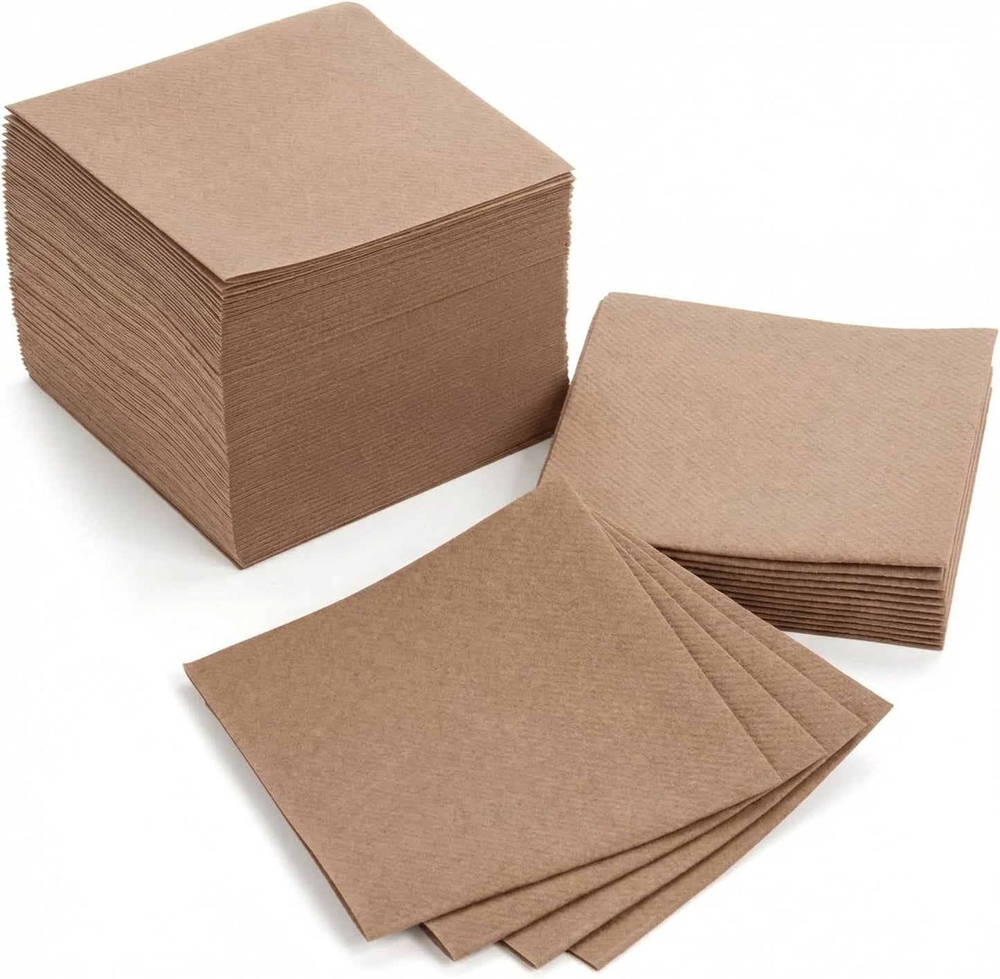 AH AMERICAN HOMESTEAD Cocktail Napkins-Disposable Beverage/Bar Napkins-White Linen-Like Square Napkins-Eco-Friendly & Compostable-Everyday Use, Party or Wedding 4.75inch x 4.75inch (100 Count, White)