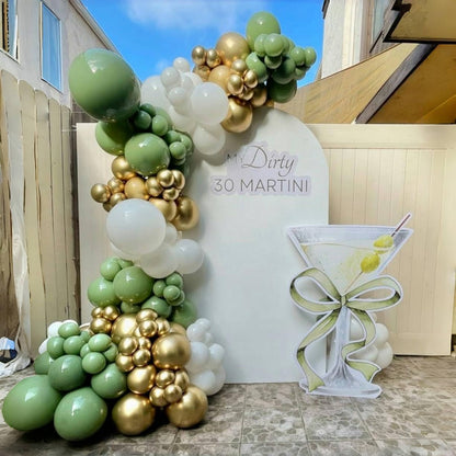 Sage Green and Dusty Pink Balloons, Retro Pink Muted Green White Gold Baby in Bloom Balloons for Girls Women Floral Fairy Wildflower Camping Birthday Woodland Baby Shower Garden Tea Party Decorations
