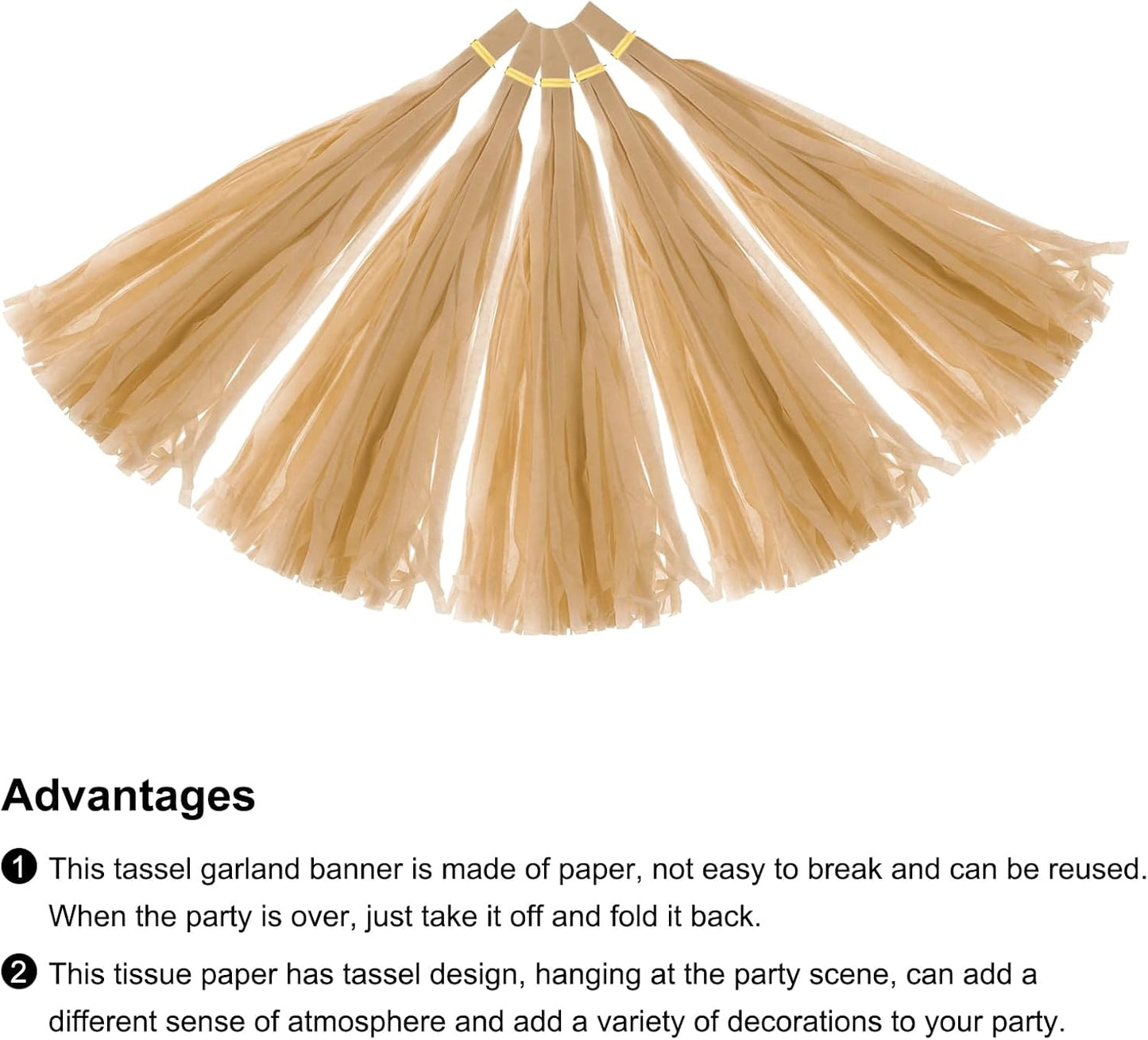 MECCANIXITY 15Pcs Light Blue Tassel Garland Banner with Rope Tissue Paper Tassels Party DIY Kits for Anniversary Wedding Birthday Party
