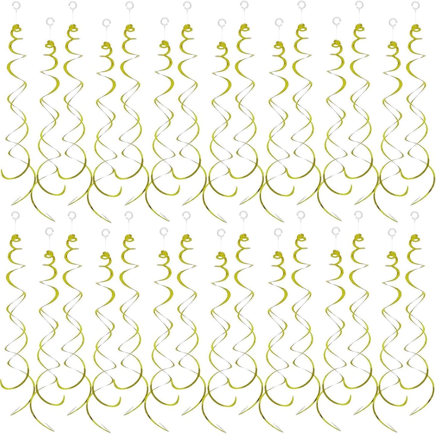 30 Pieces Hanging Swirl Party Decorations Foil Decorations Ceiling Swirl Spiral Hanging Plastic Streamer for Ceiling Birthday Graduation Wedding Celebration Baby Shower Party Supply (Black)