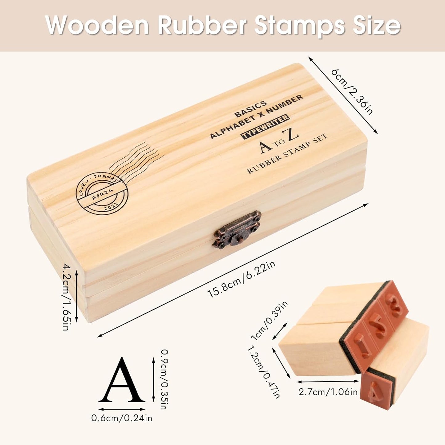 42 Pcs Letter Stamps, Rubber Stamps Alphabet Stamps, Wooden Stamps Number Alphabet Letter Symbol Set for DIY Crafting, Scrapbooking Supplies, Card Making