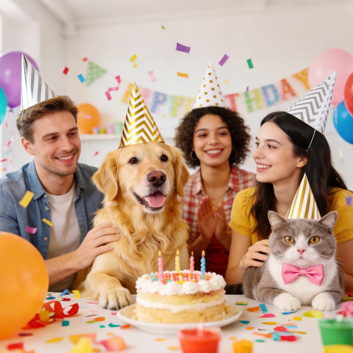 CANREVEL 24 PCS Pre-Assembled Party Hats for Adults, Party Decorations Supply Headwear Celebration for Women Men