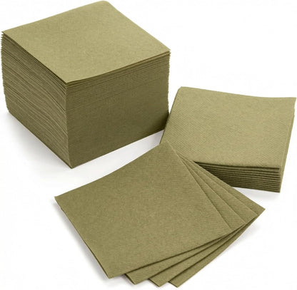 AH AMERICAN HOMESTEAD Cocktail Napkins-Disposable Beverage/Bar Napkins-White Linen-Like Square Napkins-Eco-Friendly & Compostable-Everyday Use, Party or Wedding 4.75inch x 4.75inch (100 Count, White)