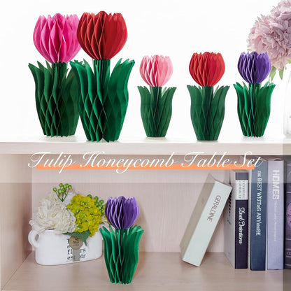 SUNBEAUTY 9PCS Spring Wildflower Party Decorations Wild Flowers Honeycomb Centerpieces for Tables Wildflower Birthday Spring Flower Theme Party Decorations for Garden Baby Shower, Easter, Mothers Day