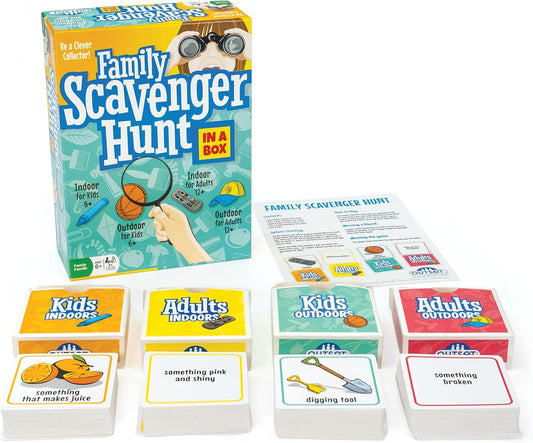 Family Scavenger Hunt, Indoor Outdoor Game, 280 Cards, Ages 6+.