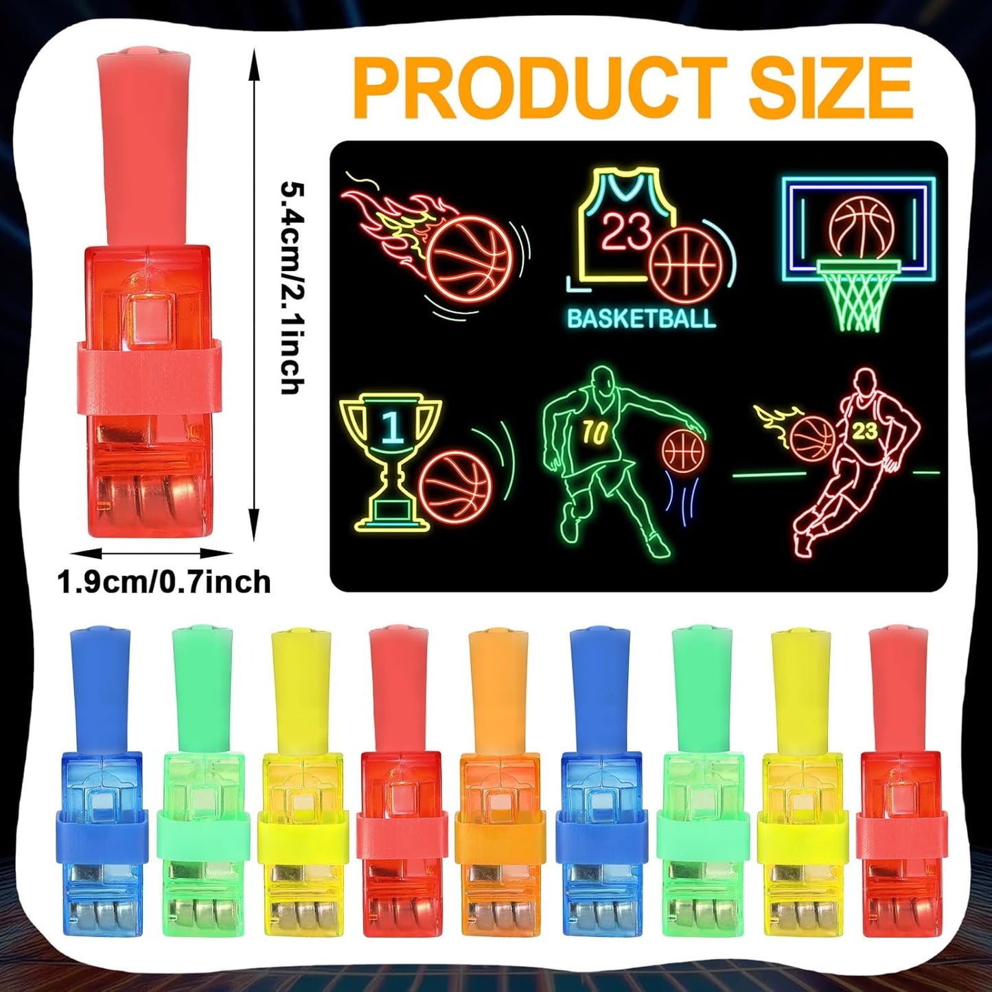36Pcs Basketball Themed LED Finger Lights Basketball Party Favors Glow in the Dark Light Up Finger Lights Sport Themed Toys Bulk for Kids Sport Birthday Goodie Bags Stuffers Classroom Prizes Gifts