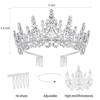 VELSCRUN Purple Crystal Birthday Tiara Crowns for Women Girls It's My Birthday Sash Queen Girls Princess Crown with Combs Happy Birth Party Decorations Mom Sisters Birth Gift Hair Accessories