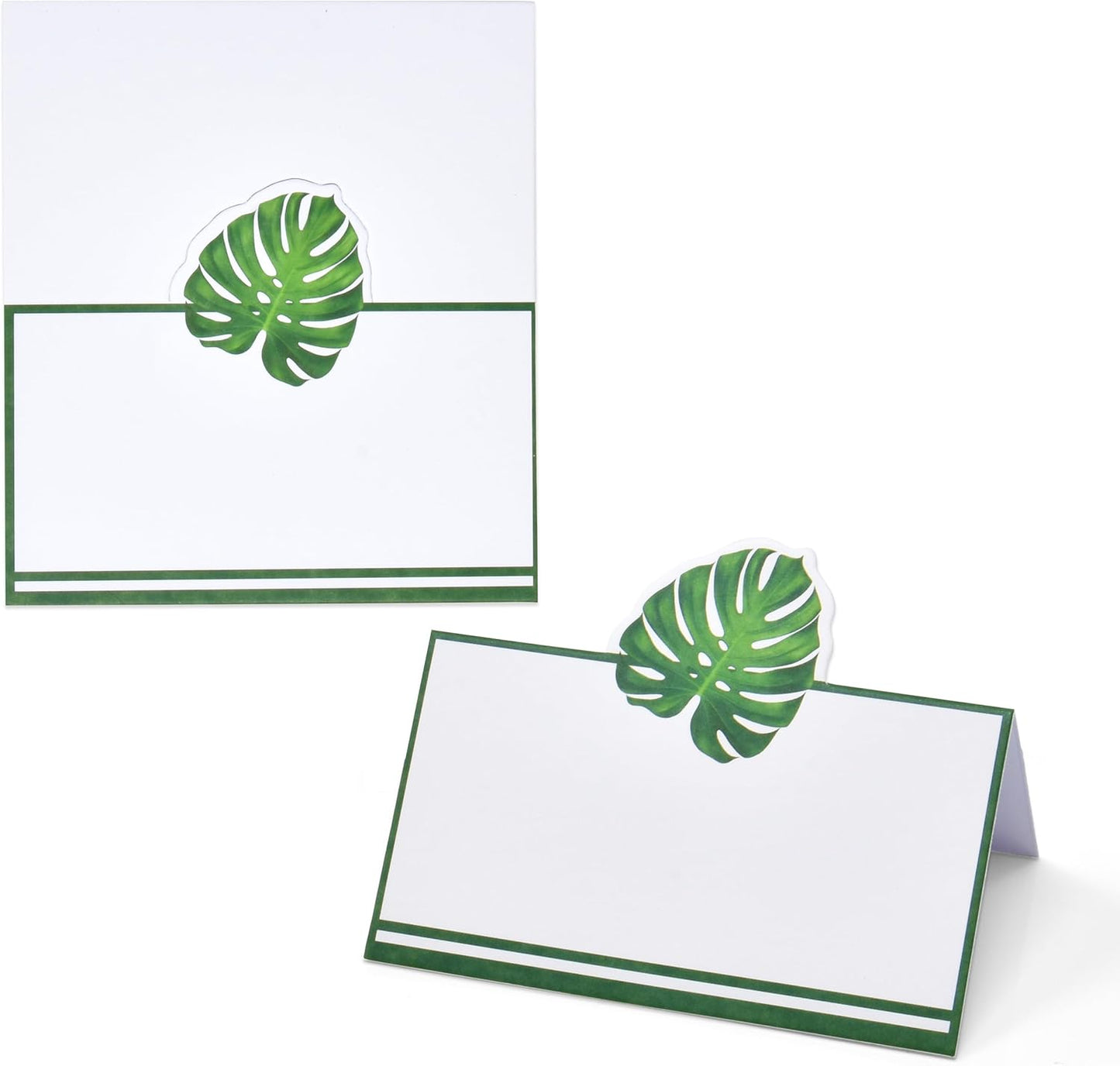 Gift Boutique 100 Pack Palm Leaf Place Cards Floral Green Leaves Seating Name Card Wedding Party Table Setting Tropical Folded Greenery Tent Cards
