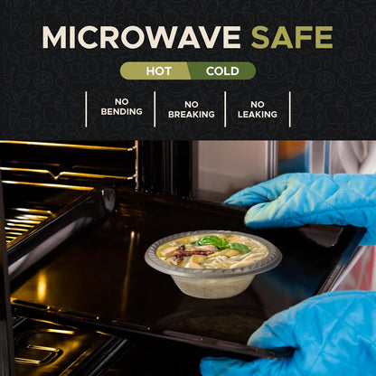 Clear Disposable Plastic Bowls [Pack of 40 | 12oz] Microwave Safe - Sturdy Rimmed Soup/Salad/Dessert/Ice Cream Bowls For Weddings, Parties, Kitchen Use