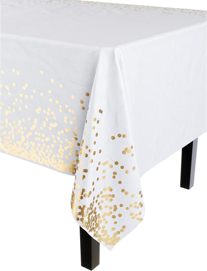 12-Pack Premium Plastic Tablecloth 54in. x 108in. Rectangle Table Cover - Dark Blue - Colors A