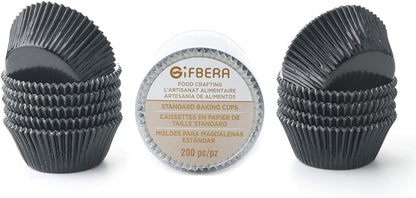 Gifbera White Metallic Foil Cupcake Liners Standard Size Baking Cups, 200-Count