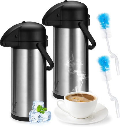 Coffee Carafe for Keeping Hot - 102oz/3L Airpot Coffee Dispenser with Pump - Insulated Stainless Steel Hot Beverage Dispenser for Parties - Thermal Carafe for Hot Drinks Water Tea Chocolate