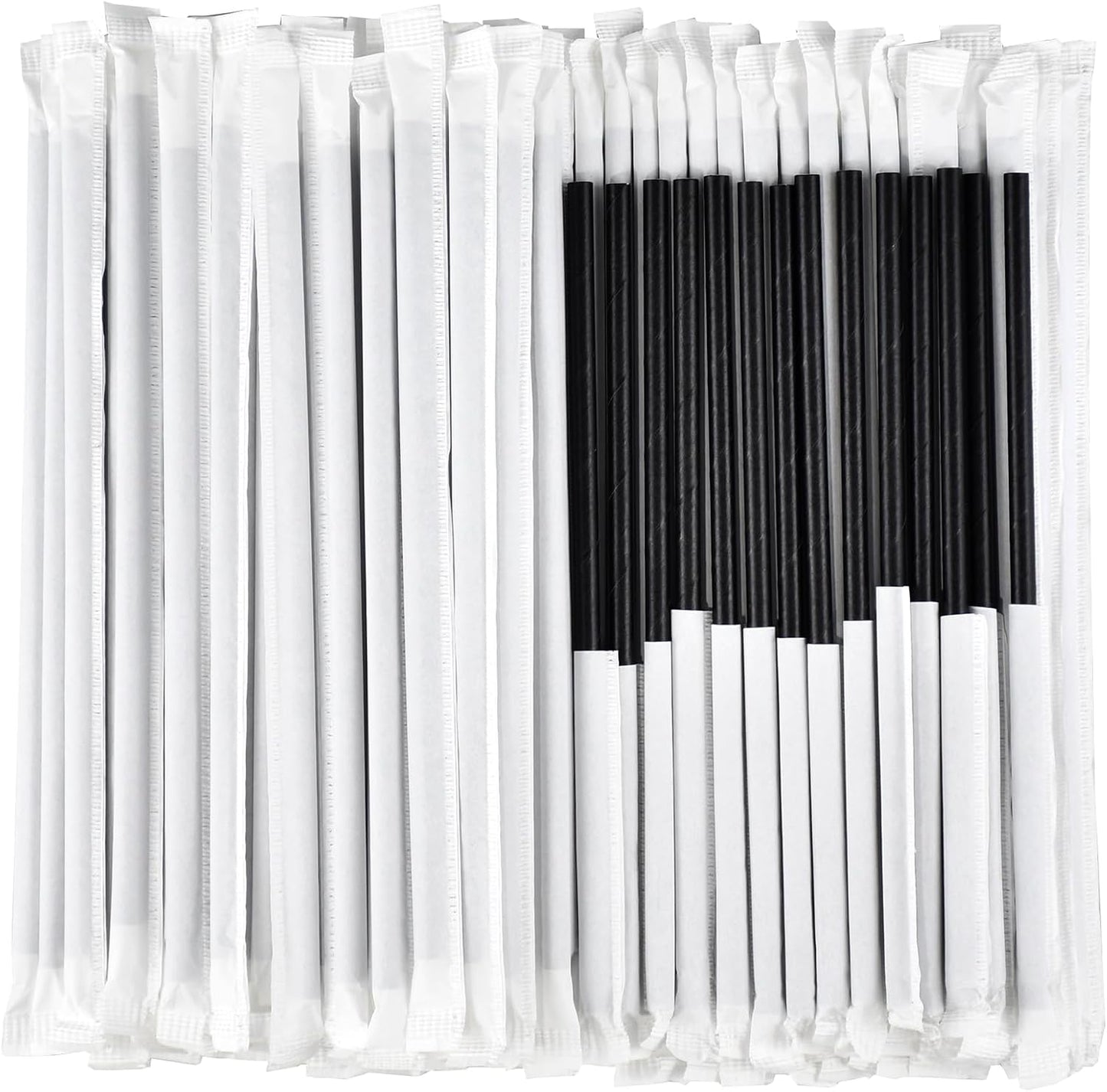 Black Paper Straws 1000 Count - 7.75" x 0.24", 100% Biodegradable & Compostable, Disposable Drinking Straws Bulk - Cocktail, Bars, Restaurants